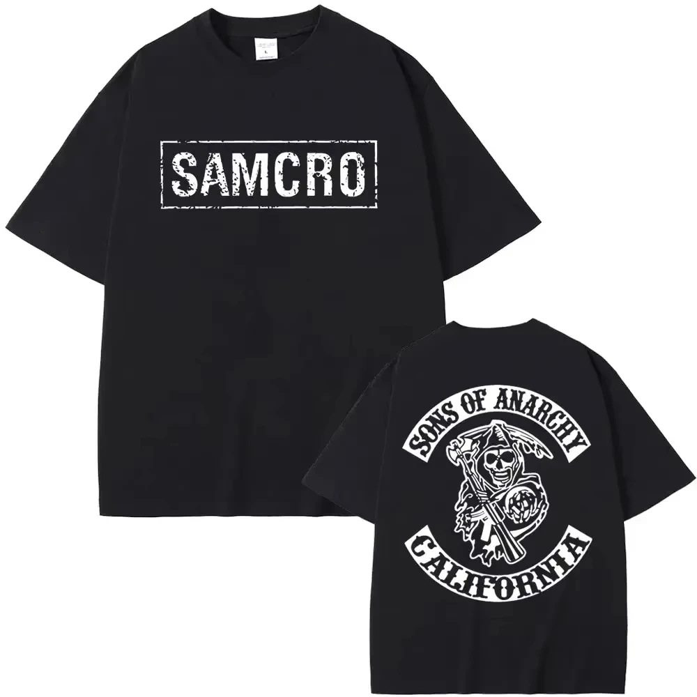 

2025 Sons of Anarchy SAMCRO Men Women T-shirt Luxury Brand Fashion Size Top Casual Short Sleeve Streetwear New Arrival Tee