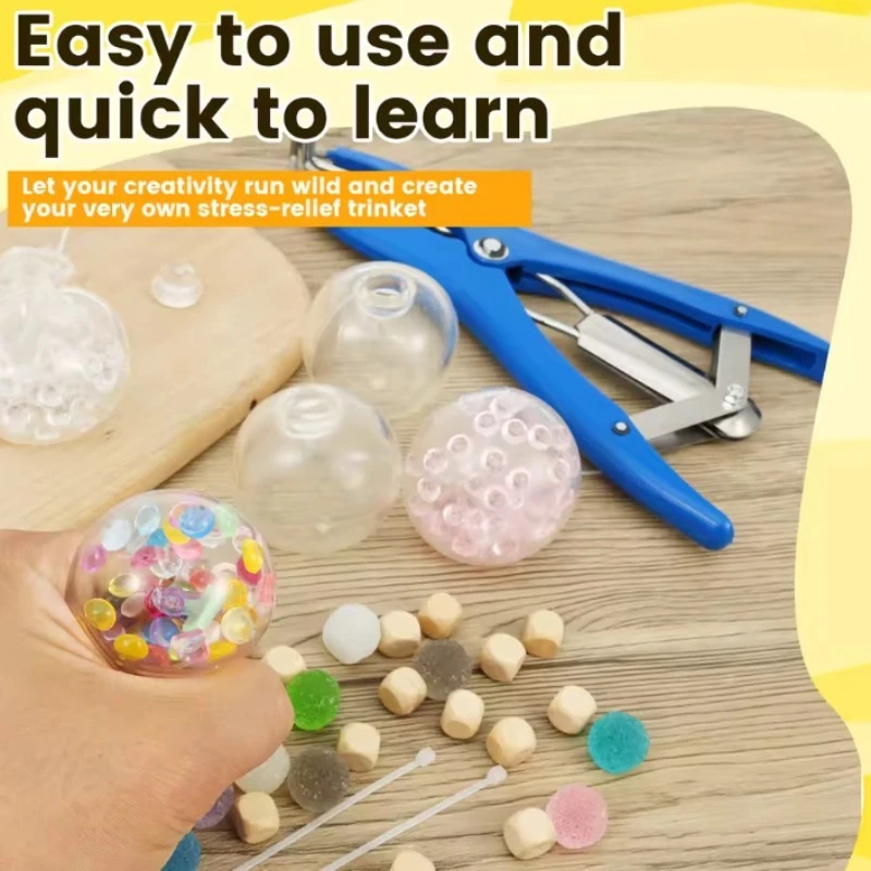 DIY Blank Stress Ball Making Kit Anxiety Relief Toy Handmade Squishy Stress Balls Empty Squeeze Ball Decorative Balls Party Gift