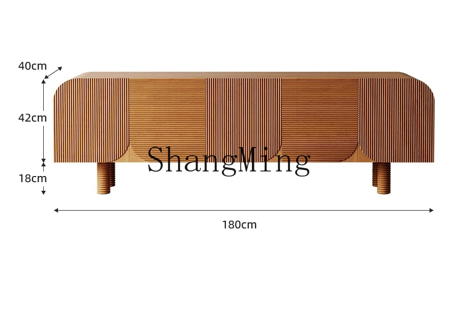 

CL household high-footed floor to ceiling retro TV cabinet rectangular storage solid wood dining side cabinet