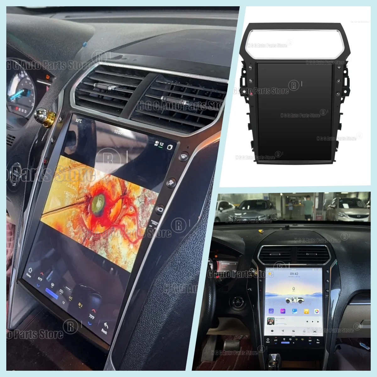 

13,8-дюймовый Android-сиetem 8G + 256 ГБ автомобильный GPS-навигатор для Ford Explorer 2011-2019, встроенный радиоприемник Carplay, IPS-экран, плеер Carplay