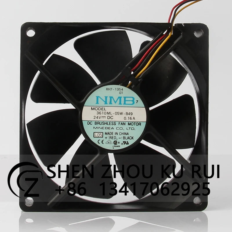 

3610ML-05W-B49 Cooling Fan for NMB DC24V 0.16A EC AC 92x92x25MM 9CM 9225 Frequency Converter Centrifugal ventilation Axial air