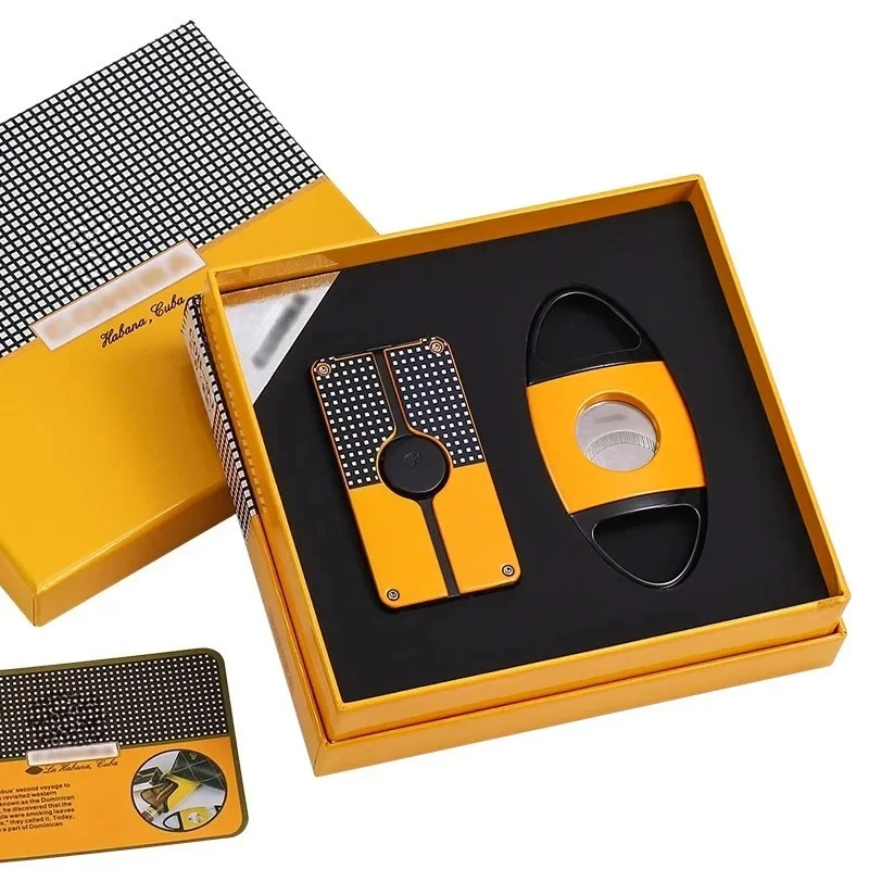 

Double-Bladed Straight Punch Cigar Cutter Machine Set Premium Cigar Scissors Fumadores Accessories for Perfect Cigar Slicing