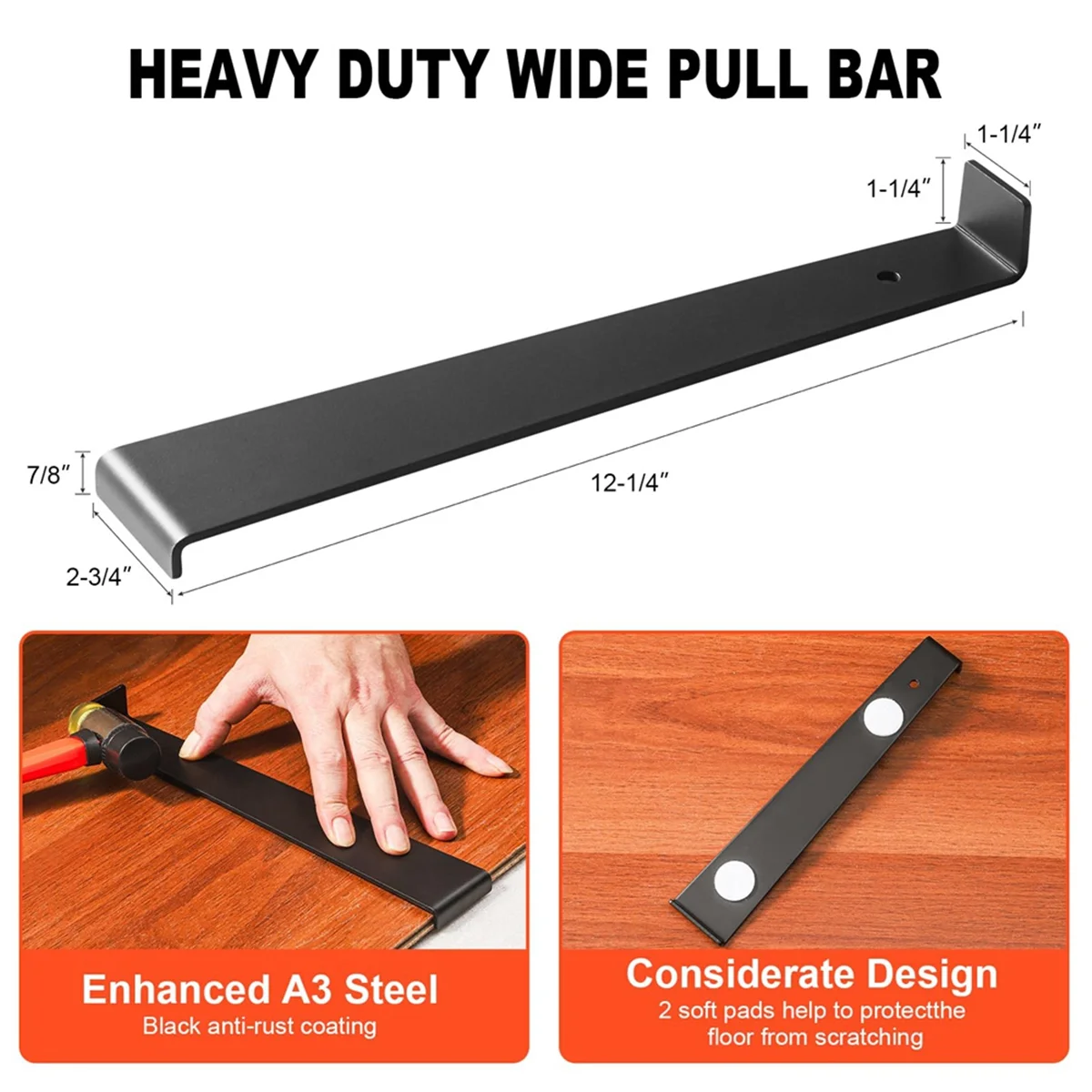

AA98 Laminate Wood Flooring Plastic Handle Installation Hammer, Small Return Hook with Tapping Block and 30 Orange Washer