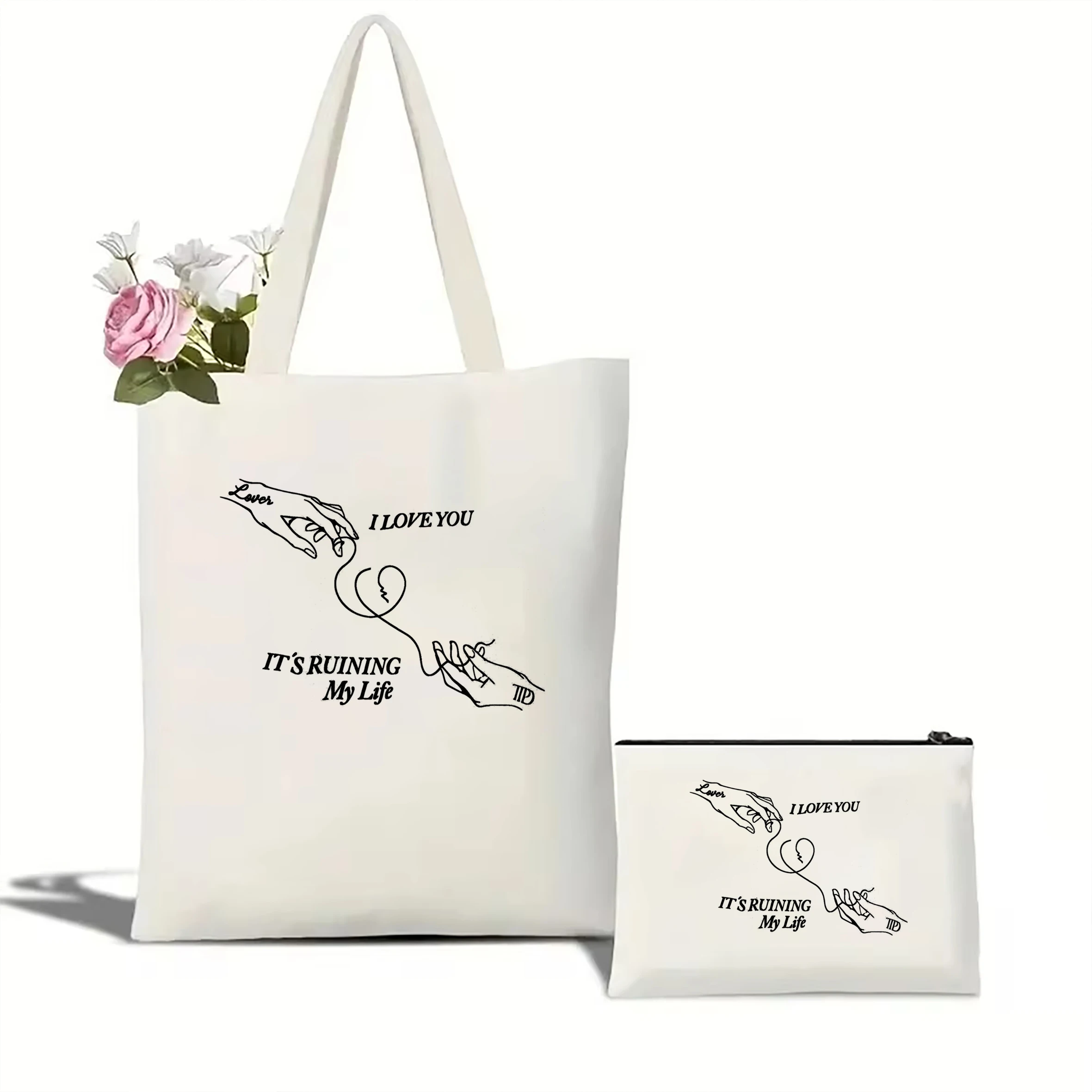 I love you but it\'s ruining my life TTPD Cosmetic Bag TTPD Album Tote bag set Taylors Version tote baag The Tortured Poets Dep