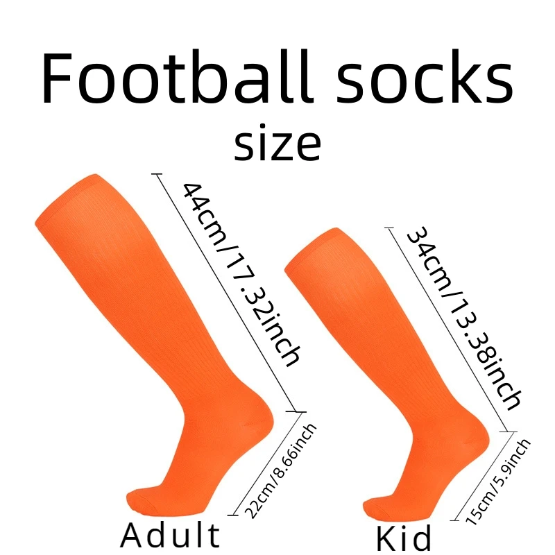 1 Pairs Thin Solid Color High Tube Training Football Socks Men\'s Professional Long Tube Sports Socks for Children Over The Knee