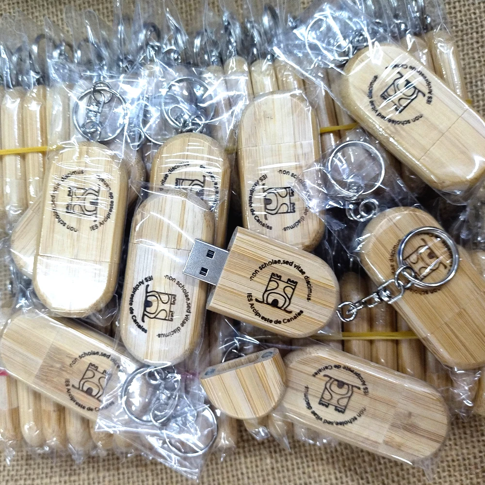 10 pçs lote criativo bambu e madeira de bordo personalizar logotipo nogueira pendrive com chaveiro usb 3.0 flash drive 8/16/32/64/128gb presente