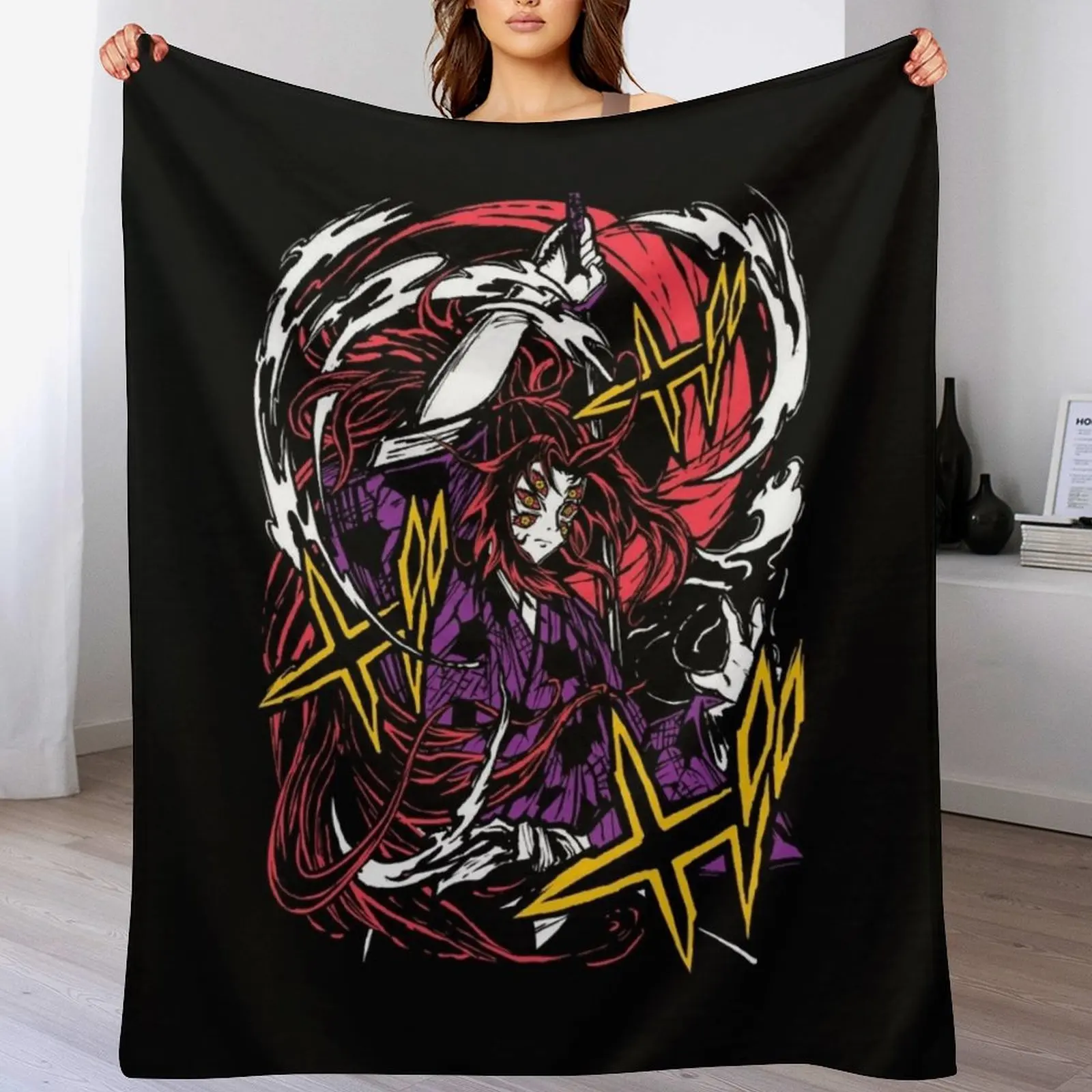 

Kokushibo - Kimetsu no Yaiba Throw Blanket Single Bed linens blankets and throws Blankets