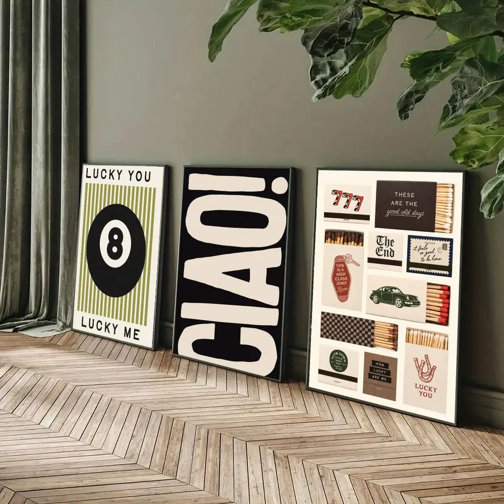 Lucky Eight Ball Matchbox Ciao Poster Wall Art Poster Sticker For Living Room Bar Bedroom Home Decoration