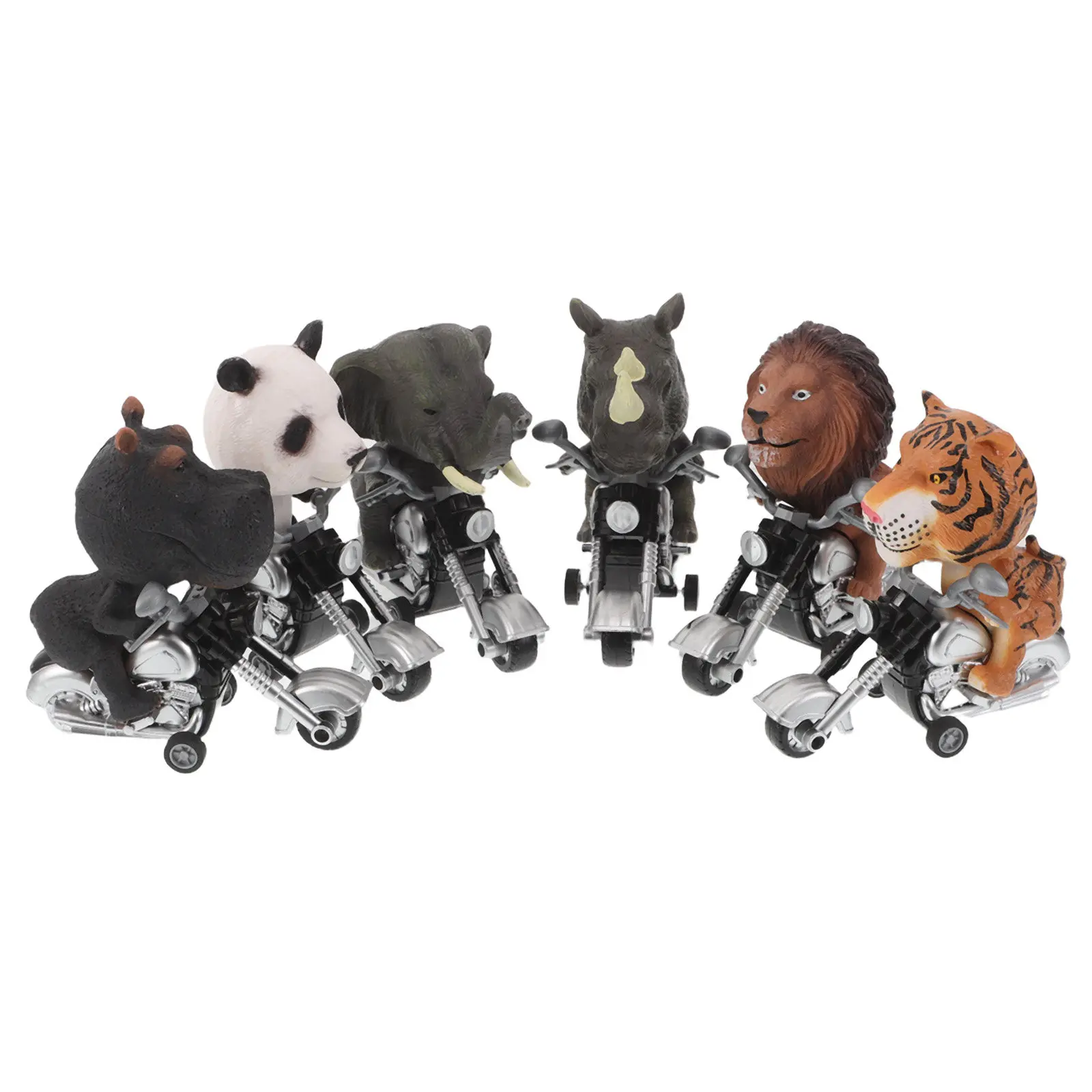 

Набор из 6 машинок-динозавров на фрикционном приводе для мальчиков и девочек, для игр в помещении и на улице, мотоциклы-животные с откатным механизмом