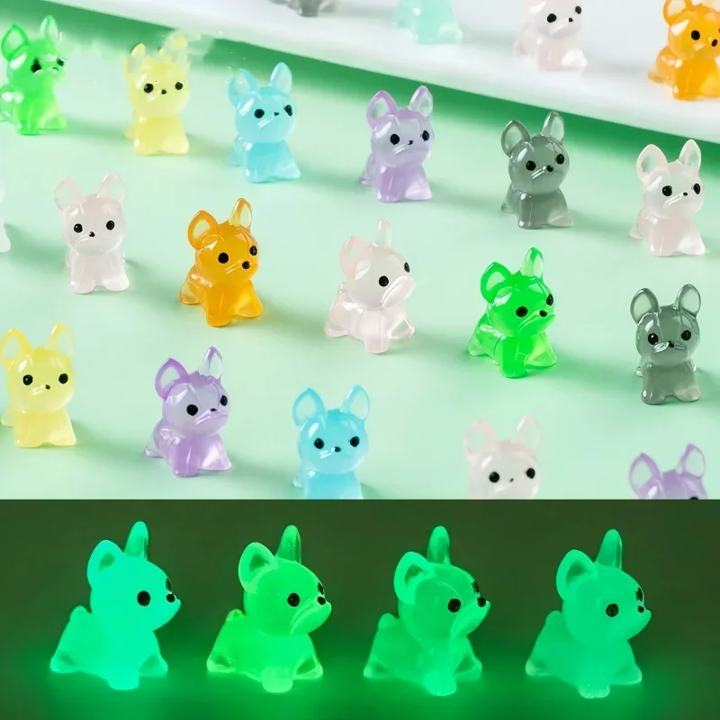 30 Uds Mini accesorios luminosos para cachorros, juguete encantador para cachorros que brilla en la noche, miniaturas de jardín de hadas, decoración de escritorio para perros, regalo