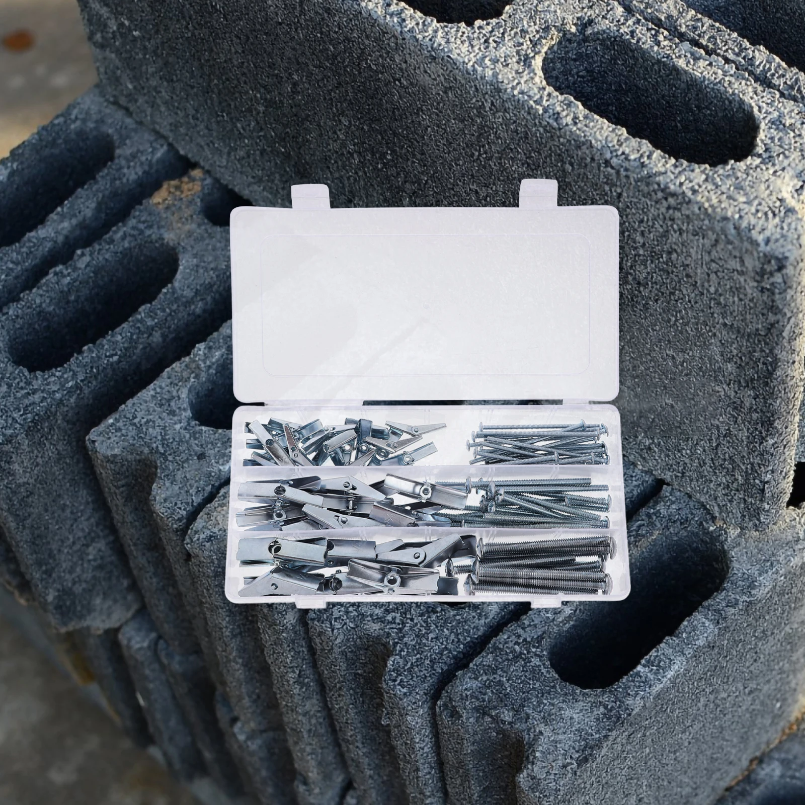 

48Pcs Hollow Wall Anchors Expansion Screws Heavy Duty Carbon Steel Toggle Bolt Kit for Drywall Hollow Bricks Easy Installation