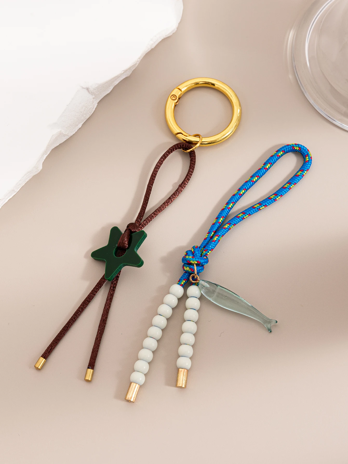 Modischer und künstlerischer Retro-Schlüsselanhänger mit blauem Fischstern für DIY-Taschen-Dekoration und Schmuck – Detail 2