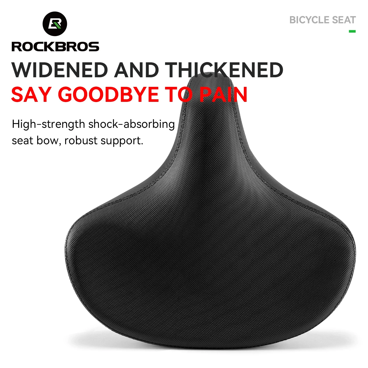 

ROCKBROS Bicycle Saddle Comfortable PU Leather High-Density Foam Bicycle Seat for MTB Road Bike Shockproof Sports Cycling Seat