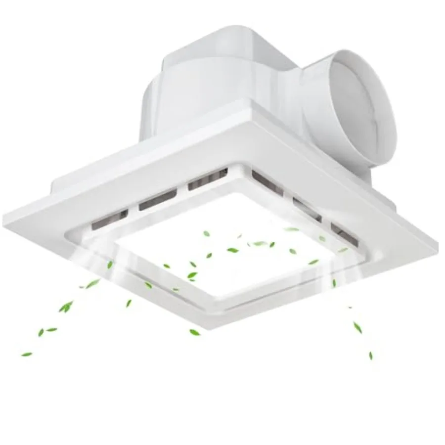 

Bathroom Exhaust Fan with Light Ultra Quiet Ventilation Fan Combo 1.0 Sone 145CFM 12" Panel 10"x10" Mount