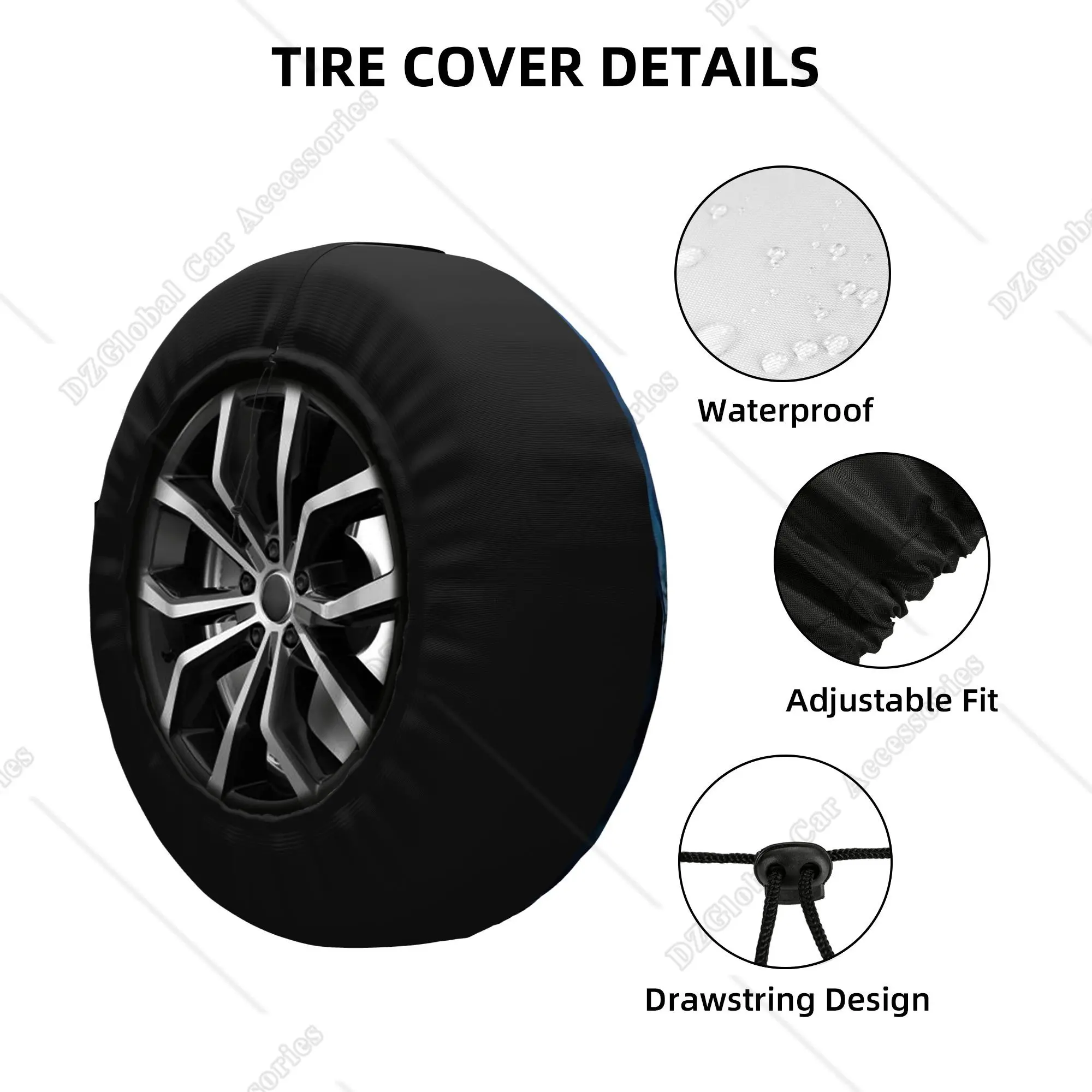 Wolf Spare Tire Cover for Jeep Mitsubishi Pajero Custom Animal Dust-Proof Car Wheel Covers 14 15 16 17 Inch