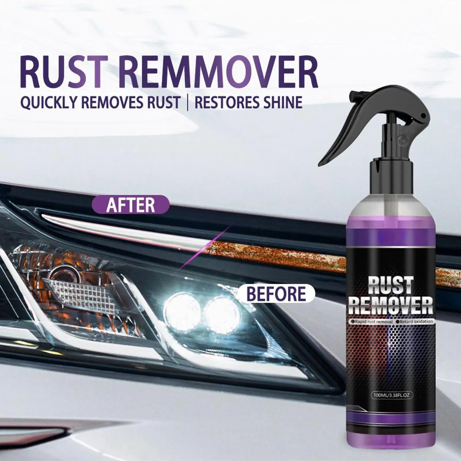 Spray anti-rouille pour métal, 100ml, spray nettoyant pour l'intérieur des véhicules, camions, SUV, protège les moyeux de roues et les tambours de frein