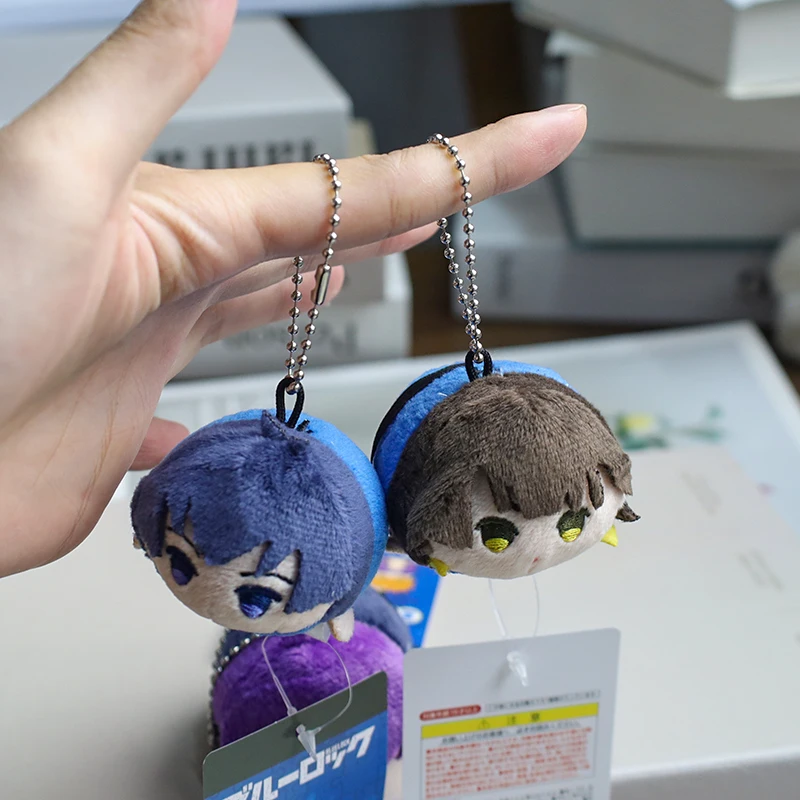 Anime BLUE LOCK Nagi Seishiro Rin Itoshi Cosplay Plush Lie Prone Cotton Doll Cartoon Keychain Maumet Mini Pendant Toys Xmas Gift