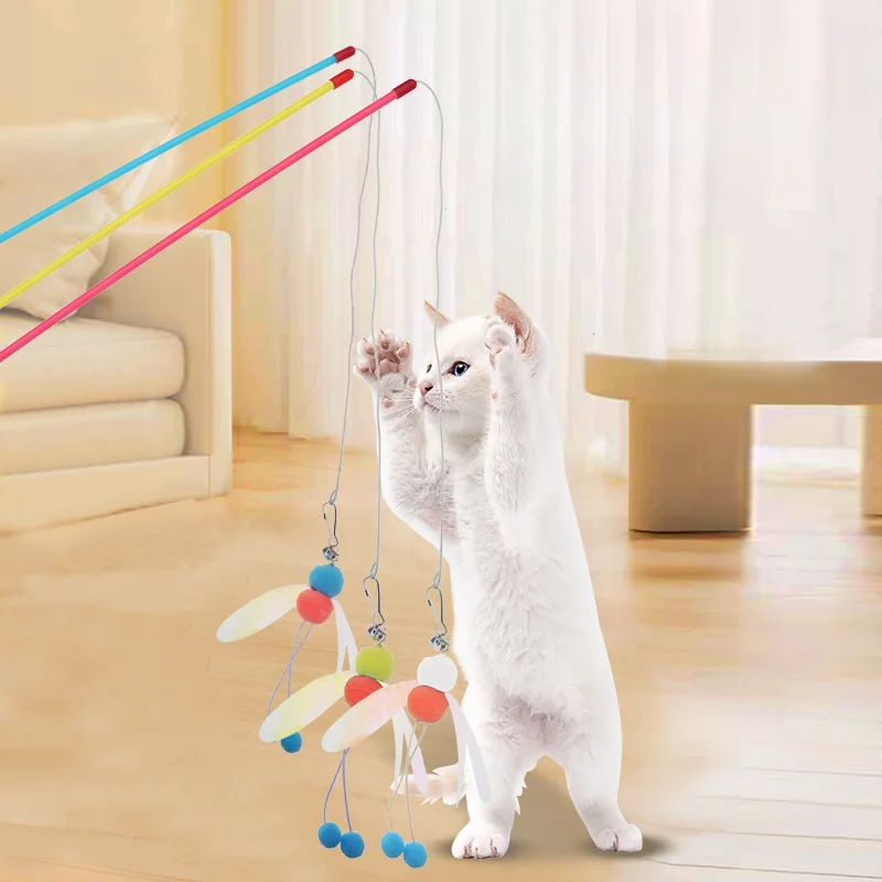 Playing Cat Stick Cat Toy Insect Little Bee Fishing Rod Style Playing Cat Toy