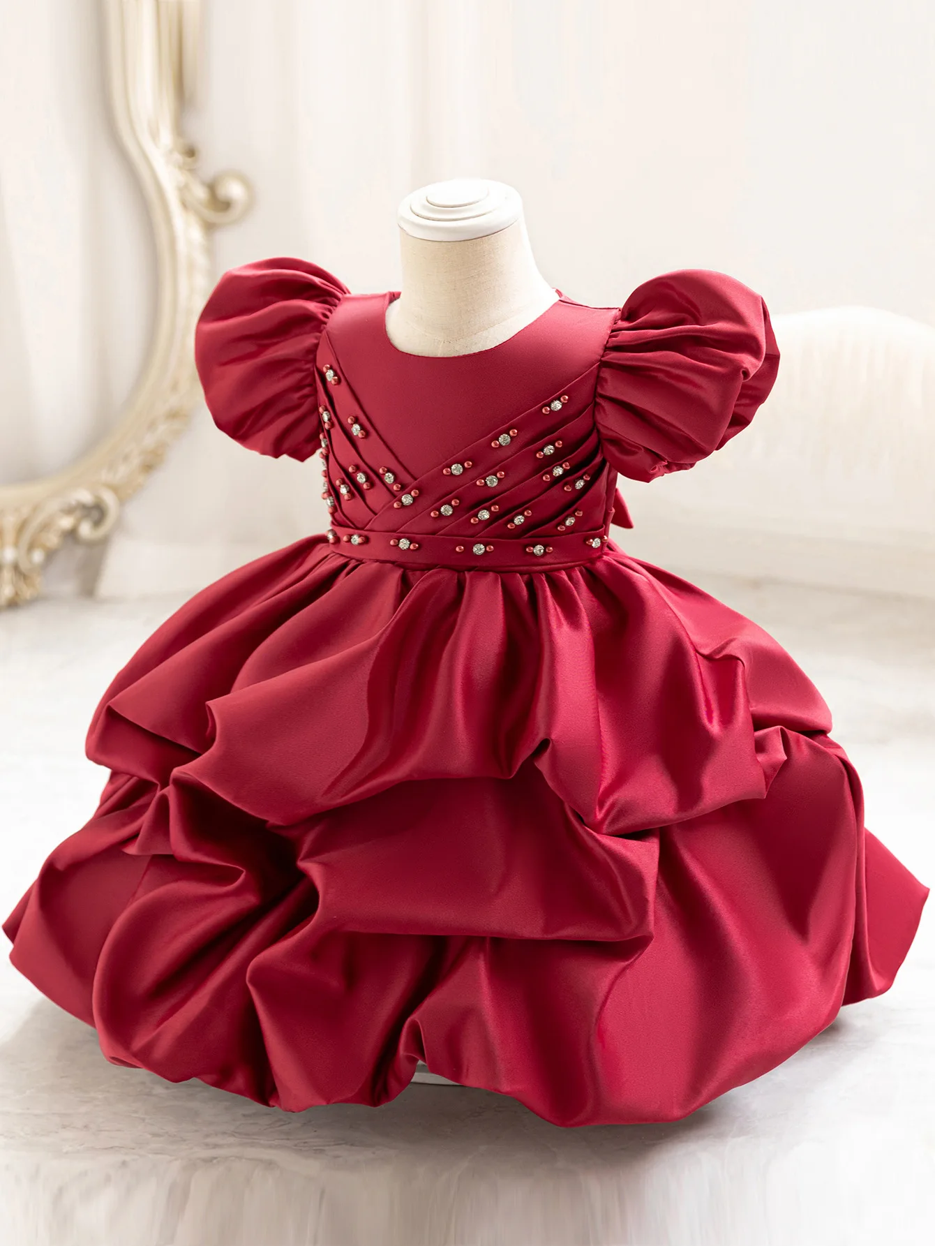 New Arrival Girls Children's Princess Dress Stylish New Style With Bubble Sleeves High-end Performance Clothing Holiday Dress