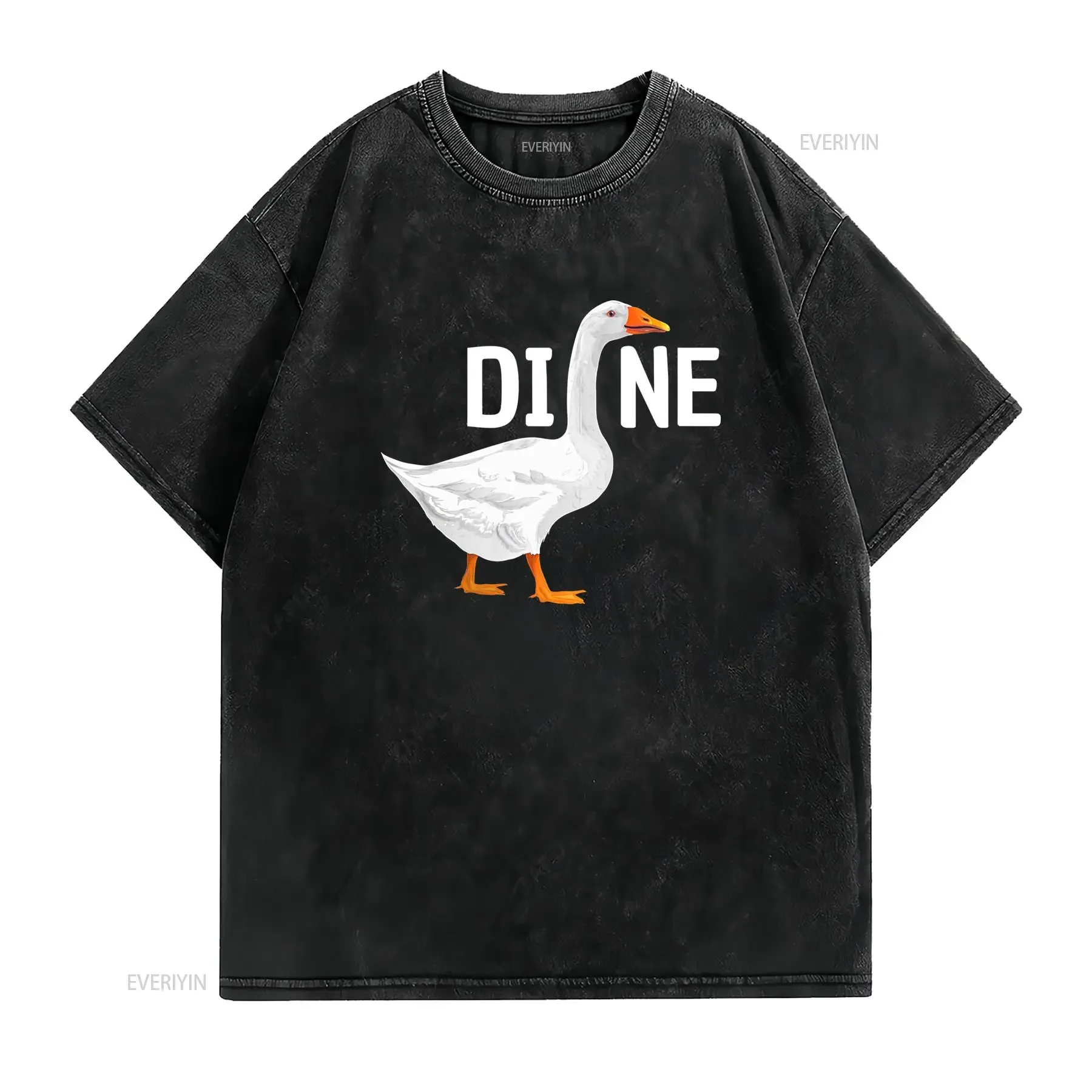 T shirt da uomo con oca divertente tessuto pesante a 180 g m2 morbida e traspirante gioco di parole italiano stampa Ne vintage