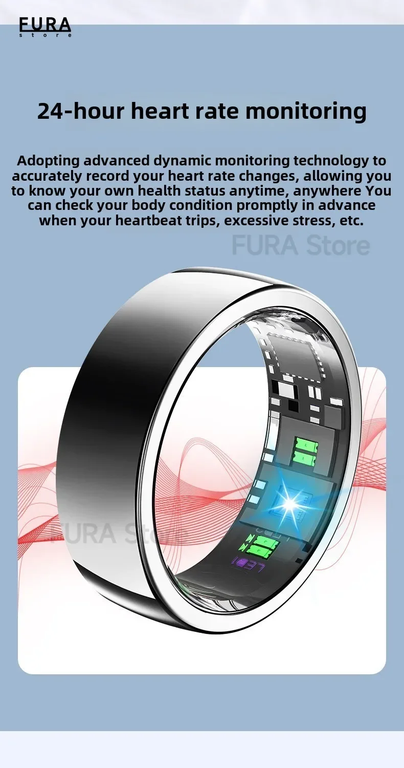 Adecuado para SAMSUNG Smart Ring Monitor de oximetría de frecuencia cardíaca para hombres y mujeres IP68 anillo inteligente impermeable PX01 modo multideporte