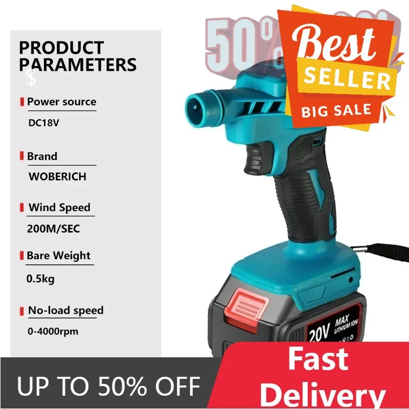 【 Быстрая доставка】Беспроводной вентилятор воздуха, пылесос со сжатым воздухом, перезаряжаемый надувной вакуумный вентилятор, электроинструменты для пыли и воздуха