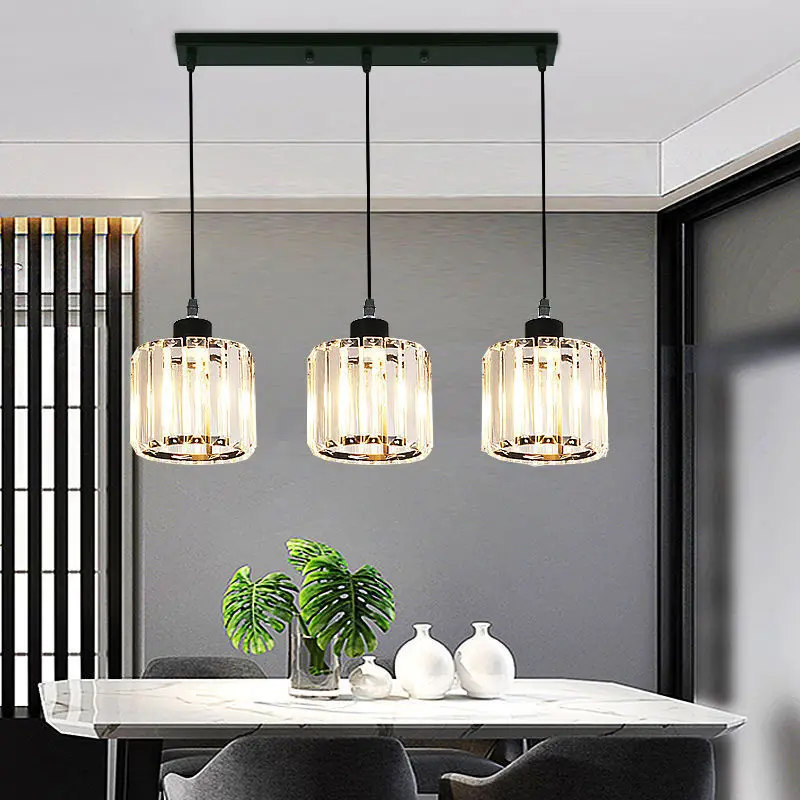 Modern K9 Crystal Pendant Lamps Led Chandelier Hanging Light for Dinning Room Colgante E27 Light Fixtures Home Deco Lustres