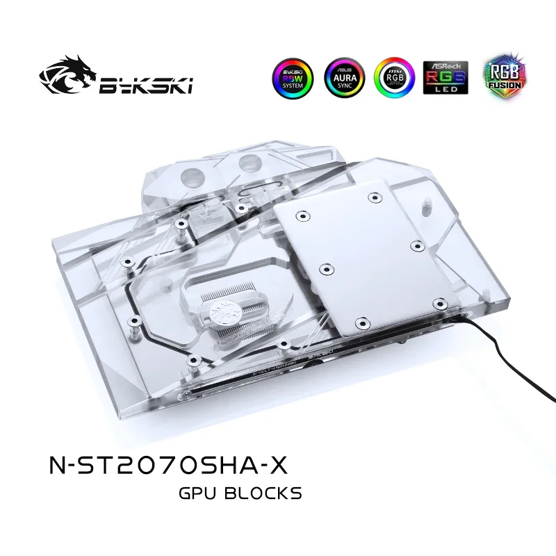

Водяной блок Bykski для ZOTAC RTX2070 SUPER 8GD6 MINI OC / медный блок радиатора с полным покрытием / 3PIN 5V A-RGB / 4PIN 12V RGB