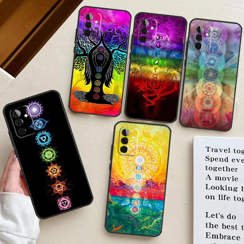 Mandala Chakra Yoga Case For Samsung Galaxy A52 A53 A54 A12 A13 A14 A32 A33 A34 A23 A24 A72 A73 A51 A71 A15 A25