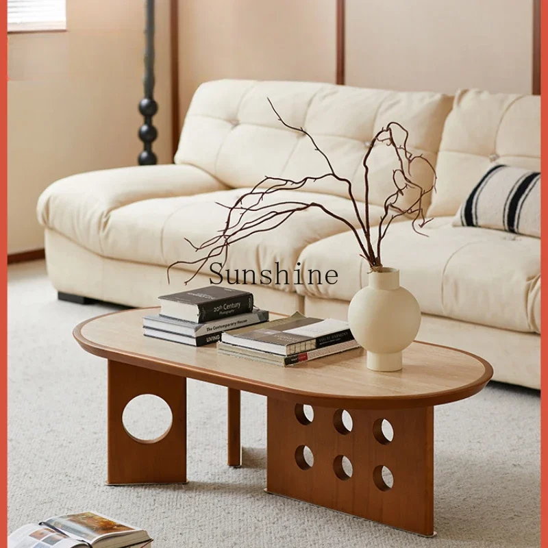 Retro style living room home rock slab coffee table medieval solid wood creative coffee table