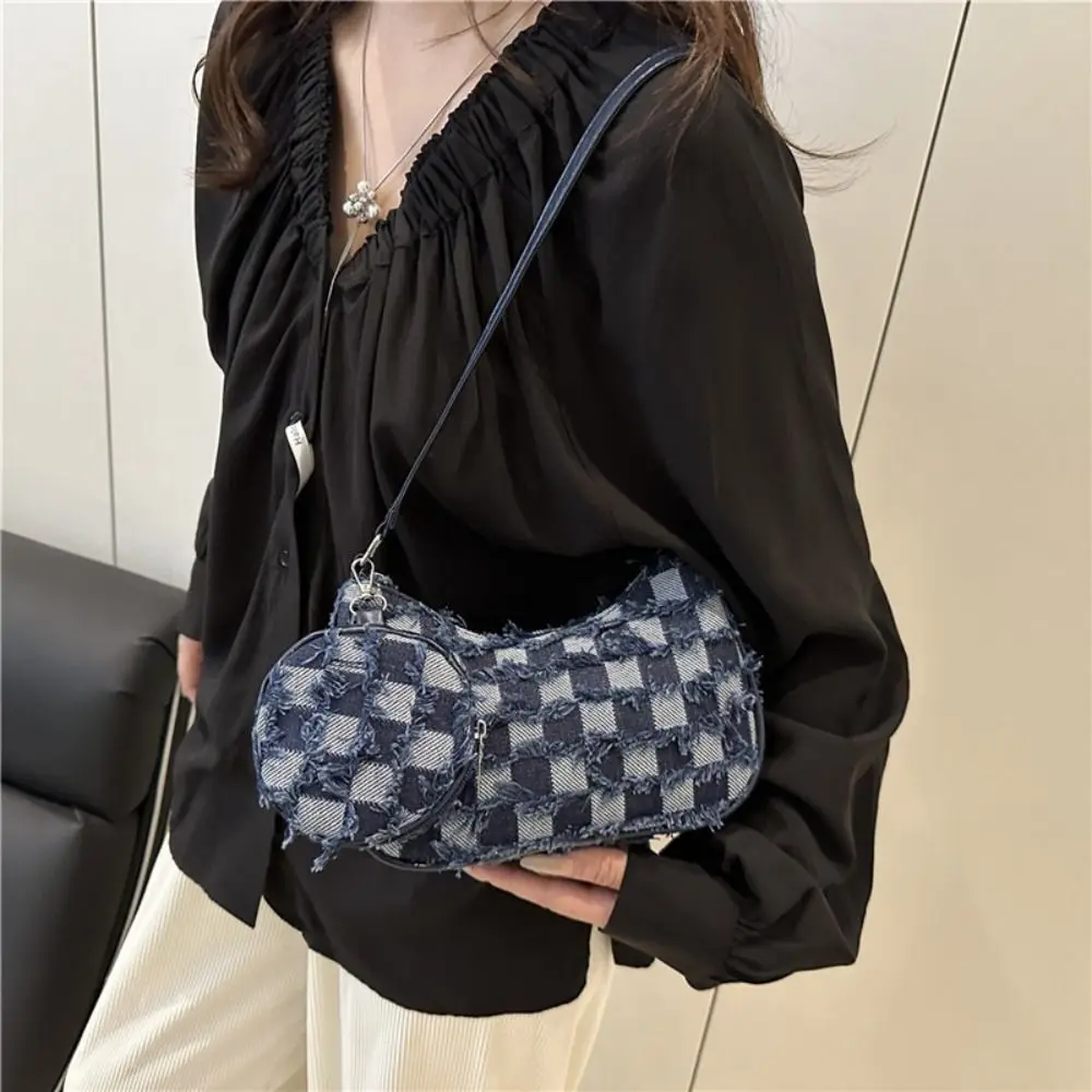 Fashion New Design Denim Underarm Bag Tassels Star Single Shoulder Bag Y2k Vintage Women's Handbag Lady