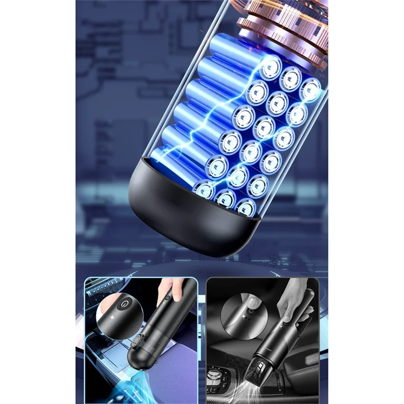 Aspirapolvere wireless per auto 7500Pa con pompa d'aria per pulizia automatica domestica Mini aspirapolvere portatile