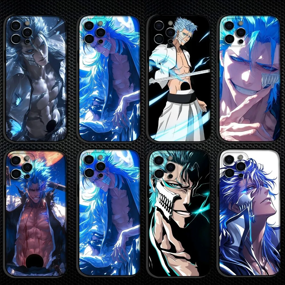 

Bleach Grimmjow Phone Case For iPhone 16,15,14,13,12,11 Plus,Pro Max, Soft Silicone Black Cover