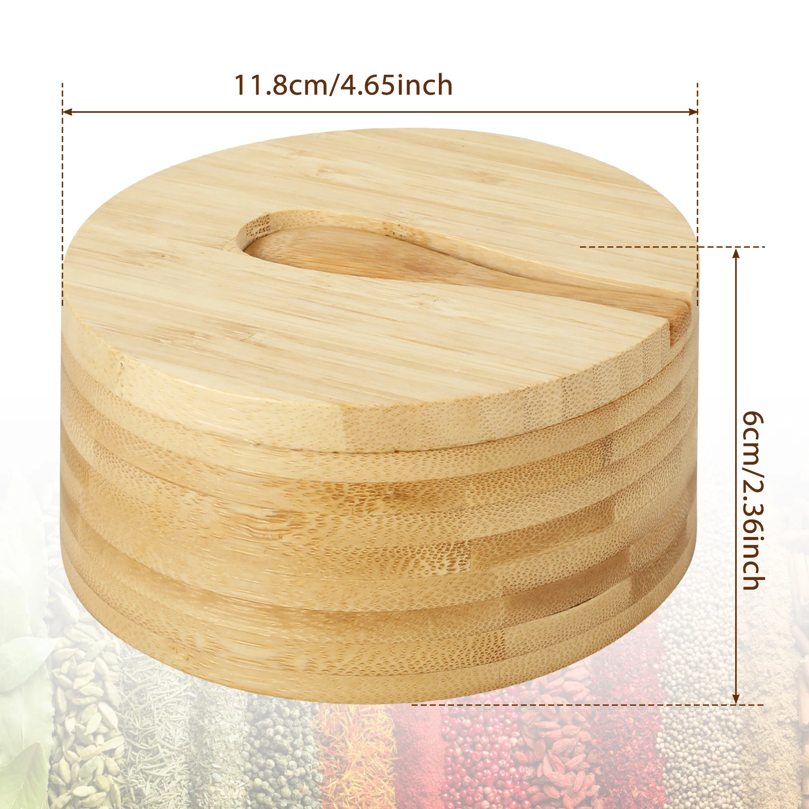 Salt Box Seasoning Jars Pepper Jar Bamboo Condiment Box Bowl Storage Pot Set Wood Sugar Container Holder Lid Multi Bowls