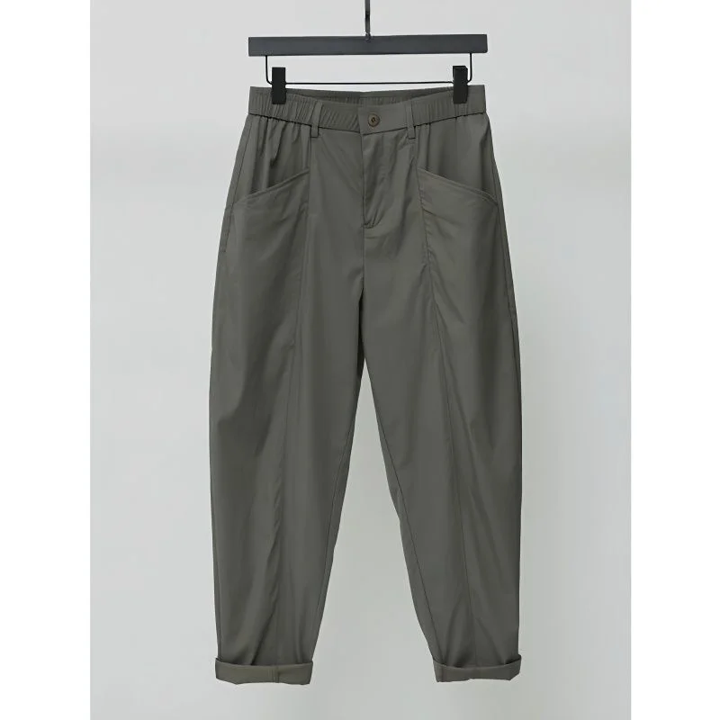 

Мужские повседневные брюки-шаровары, быстросохнущие, легкие, летние, модные, свободного кроя, в японском стиле, длиной 7/8, дышащие, удобные