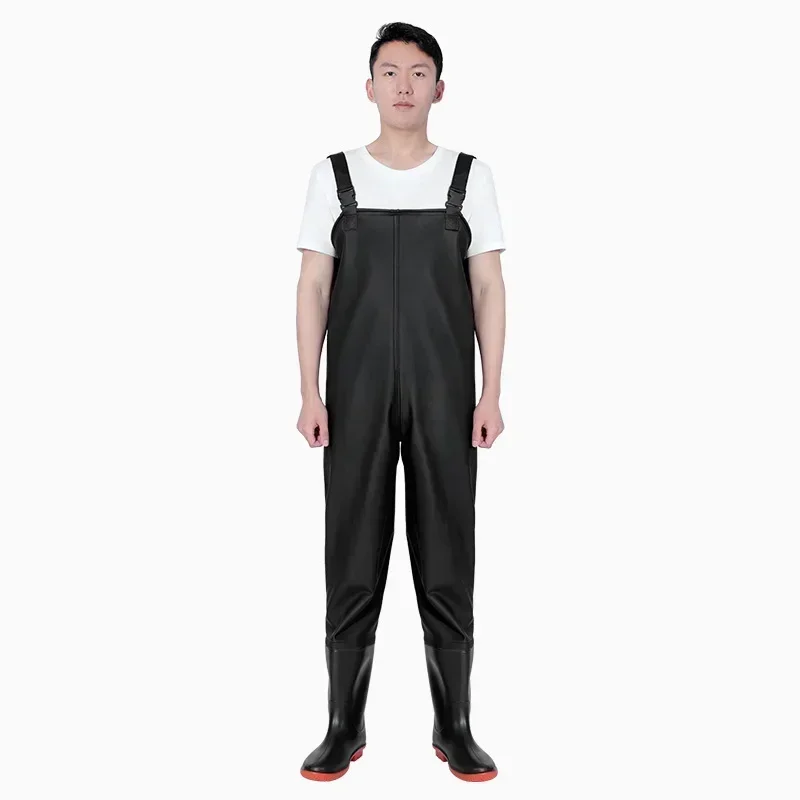 Waterproof Male Whole Body Rain Pants Water Shoes One-piece Wading Fishing Thickened Half Fork Pants Reservoir Water Pants