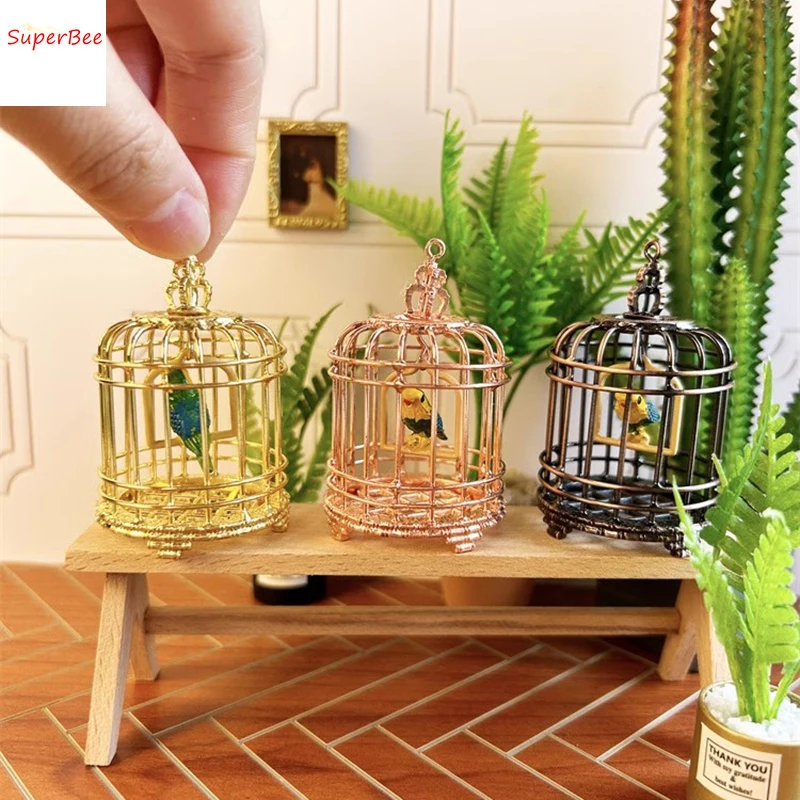 

Dollhouse Miniatures Furniture Items Mini Simulation Birdcage Micro-landscape Furnishings Decorative Accessories Children's Gift