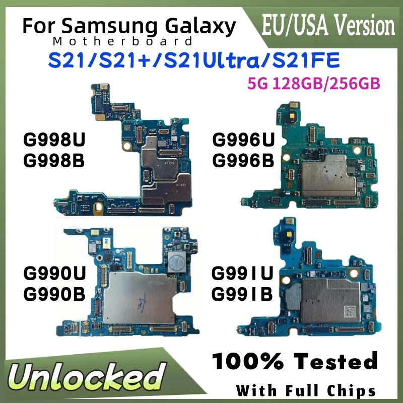 Placa base desbloqueada para Samsung Galaxy 5G S21 Plus G991U G991B G996B G996U S21 Ultra G998U G998B S21 FE G990B G990U placa lógica
