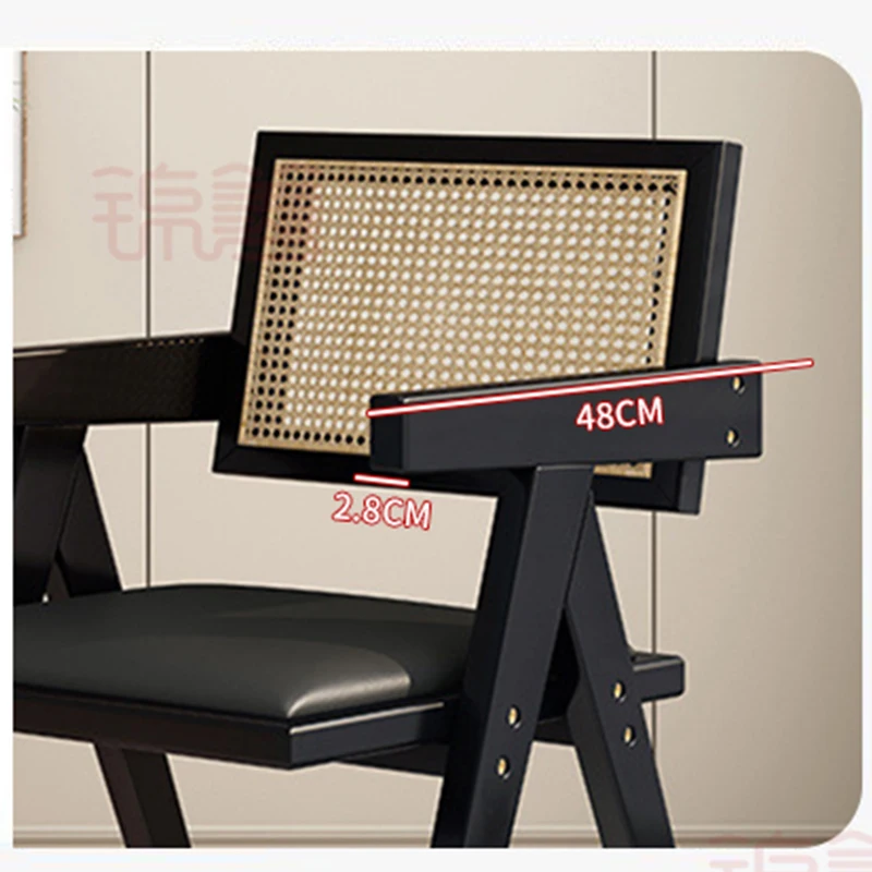 

Rattan Backrest with Seat Cushion Indoor Outdoor Massage Home Furniture Living Room High Quality Adjustable Height Wooden Chair