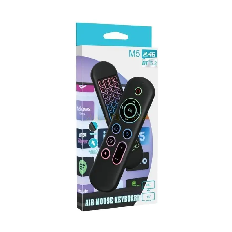 جهاز تحكم عن بعد M5TD مع/بدون إضاءة خلفية BLE5.2 2.4G Fly Mouse جهاز تحكم عن بعد صوتي #3