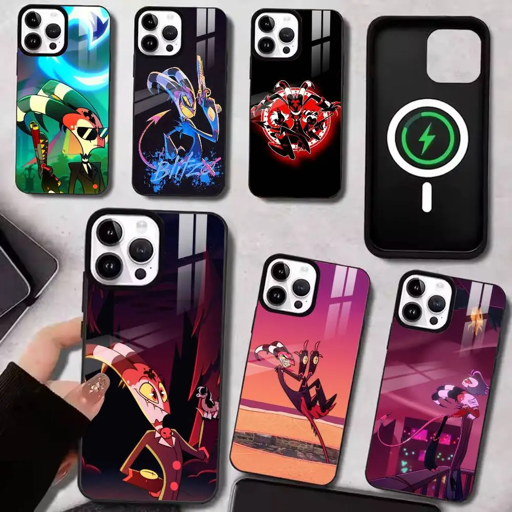 

H-Helluvas Boss Blitzo Crazy Phone Case For iPhone Magnetic 15,16,17,14,13,12,11 Plus,Pro with Wireless Charging