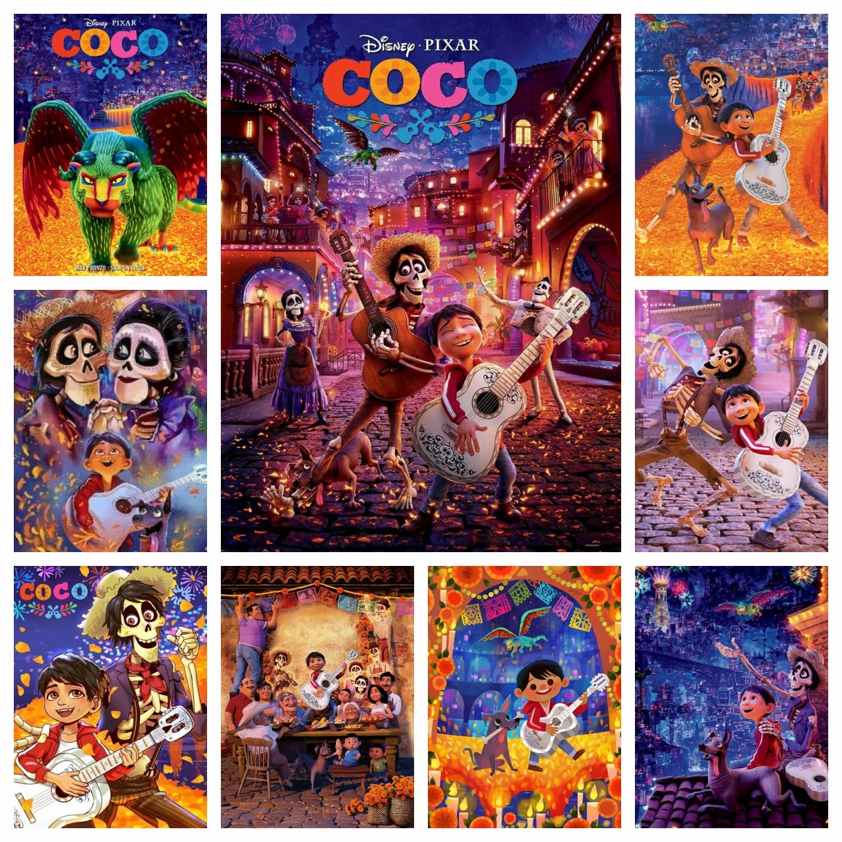 Disney Coco Movie 2024 New Diamond Painting Art Day Of The Dead Miguel Rivera Dream Cross Stitch Mosaic Handwork Home Decor