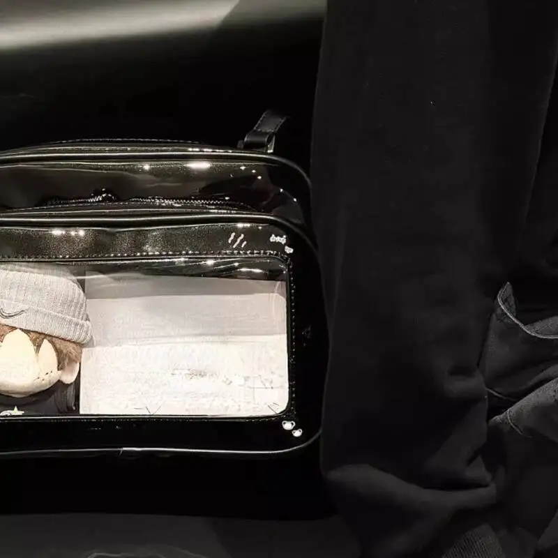 กระเป๋าเป้สะพายหลังนักเรียนสไตล์ญี่ปุ่น หนังแก้ว ปี 2024 แฟชั่น Y2K ทันสมัย กระเป๋า Ita ใส  สำหรับนักเรียน