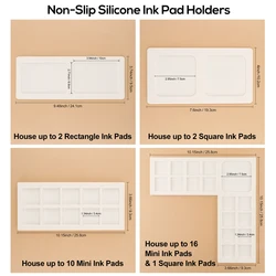 Non-Slip Silicone 4 Style Ink Pad Holder For Card Album Making L-Shape Rectangle DIY Storage Tool