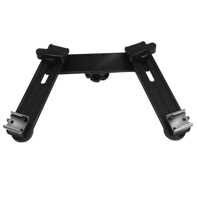 

Double Hot Shoe Mounting Bracket for Camera Video Twin Speed Light Flash Holder Stand for DSLR Cameras Macro-BtLife