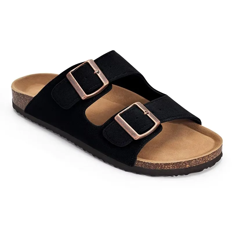 Crestar Cork Footbed Arizona Sandals For Women Men New Classic Solid Color Fashion Slippers With Arch Support Slip-on Suede Shoe image 5