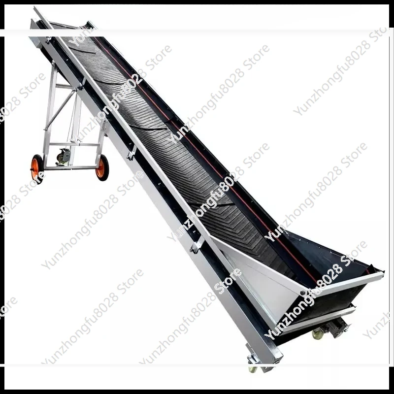 Small Folding Lift Conveyor Hopper Fence Belt Conveyor Loading and Unloading Non-slip Belt Conveyor Belt