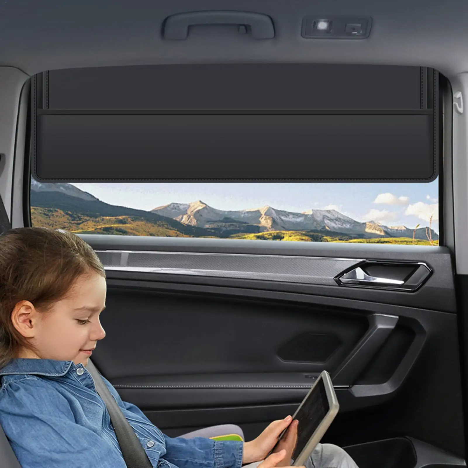 

Car Window Shades 2 Pieces With Storage Magnetic Black Blinds Side Window Sun Shade Blocker For Driving Privacy Glare Heat Truck