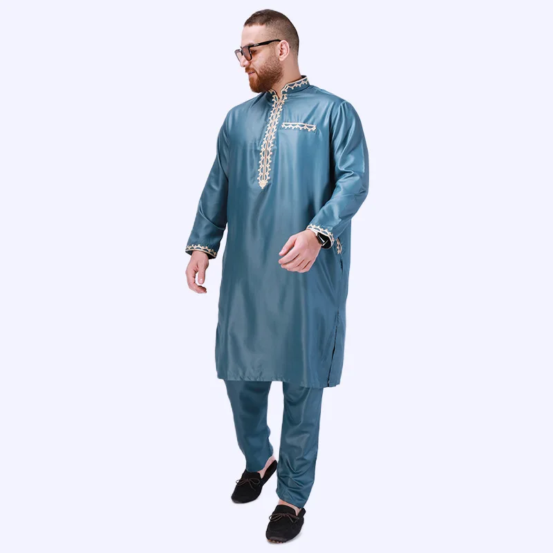 Middle East Men's New Muslim Arab Style Simple Fashion Retro Style Suit Islamic Dubai Abaya New Muslim National Dress