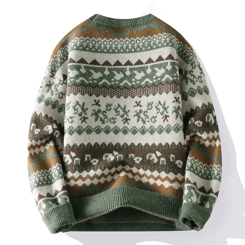 

Мужской вязаный свитер свободного кроя с круглым вырезом, теплый, для студентов и подростков, с длинными рукавами, из полиэфирного волокна, для осени и зимы